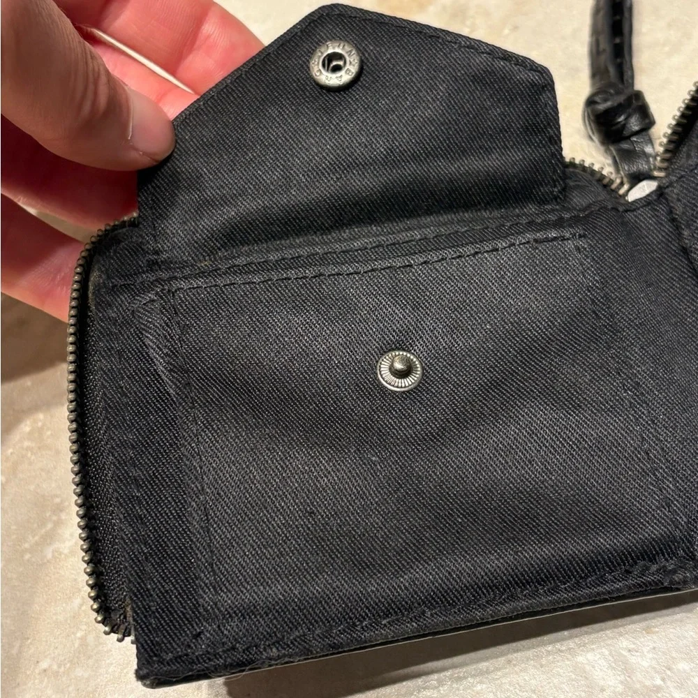 Black Woven Leather Wallet
